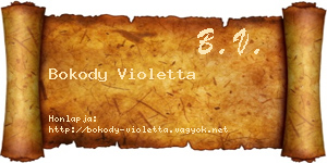 Bokody Violetta névjegykártya